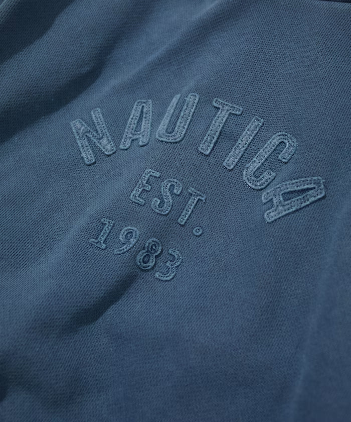 NAUTICA JAPAN Pigment Dyed Felt Patch Arch Logo Sweat Hoodie