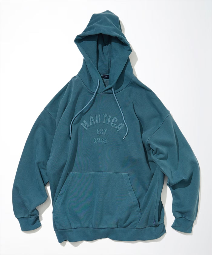 NAUTICA JAPAN Pigment Dyed Felt Patch Arch Logo Sweat Hoodie