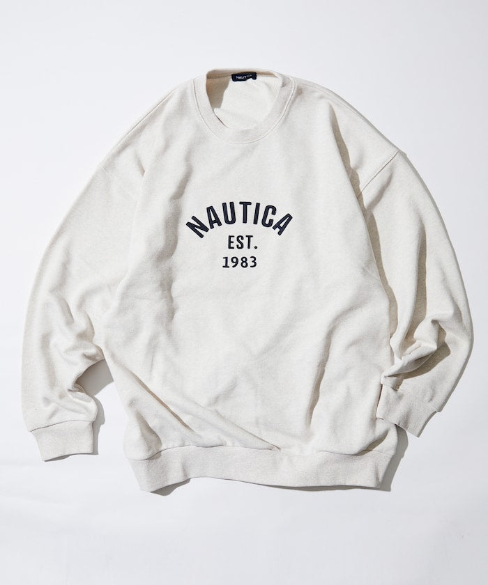 NAUTICA JAPAN Felt Patch Arch Logo Crewneck Sweatshirt