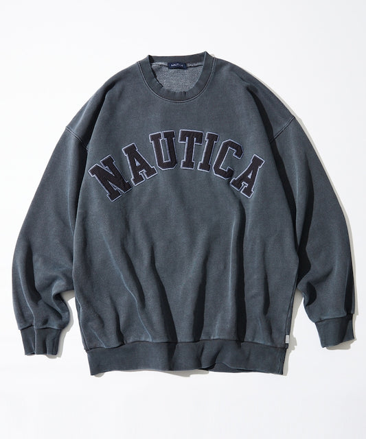 NAUTICA JAPAN Garments Pigment Dyed Arch Logo Crewneck Sweatshirt