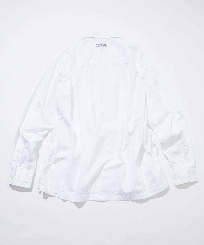 CAHLUMN Magazine Pocket Broadcloth Open Collar Shirt