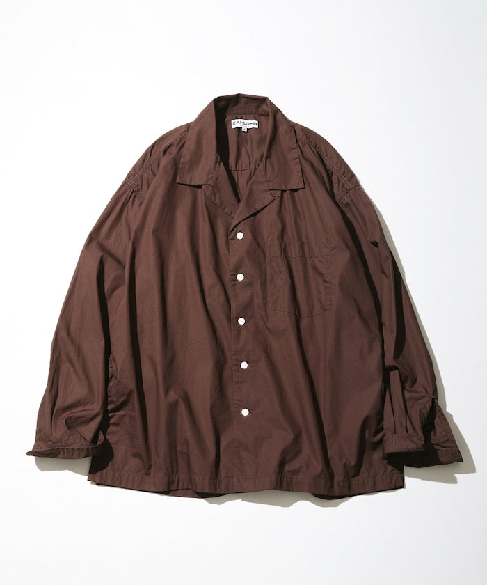 CAHLUMN Magazine Pocket Broadcloth Open Collar Shirt