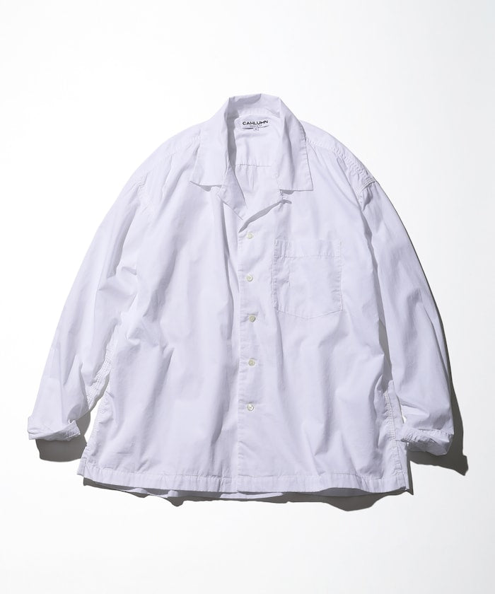 CAHLUMN Magazine Pocket Broadcloth Open Collar Shirt