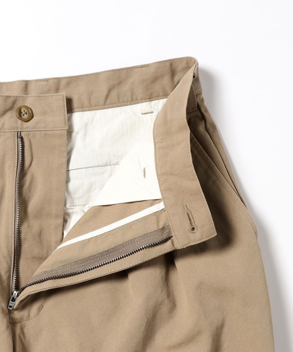 BEAMS PLUS 2 Pleats Trousers Twill