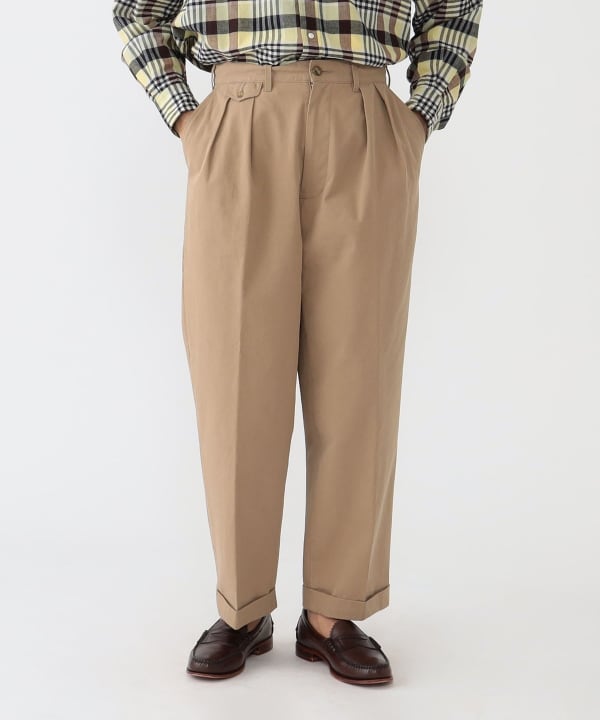 BEAMS PLUS 2 Pleats Trousers Twill