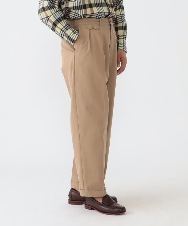 BEAMS PLUS 2 Pleats Trousers Twill