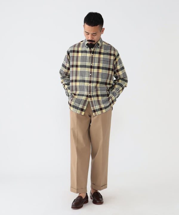 BEAMS PLUS 2 Pleats Trousers Twill