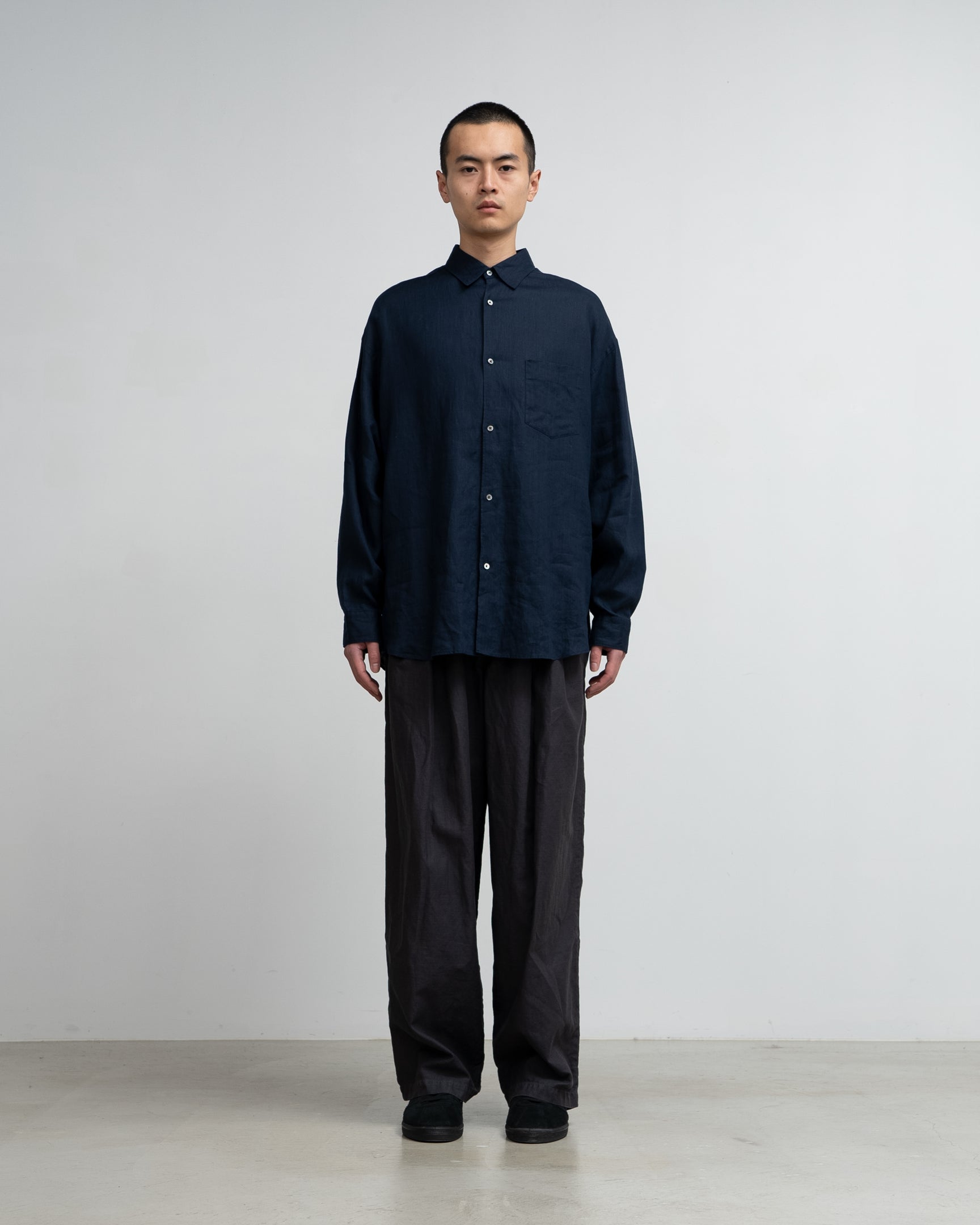 Graphpaper Linen L/S Oversized Regular Collar Shirt – unexpected store