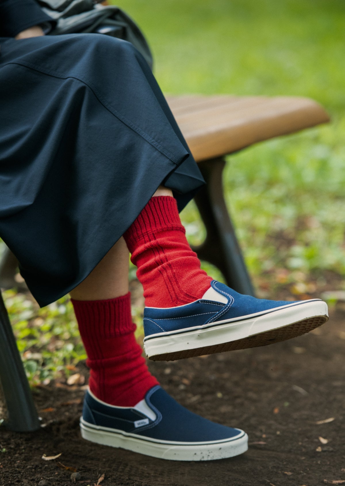 RoToTo VERTICAL LINE COTTON WOOL SOCKS