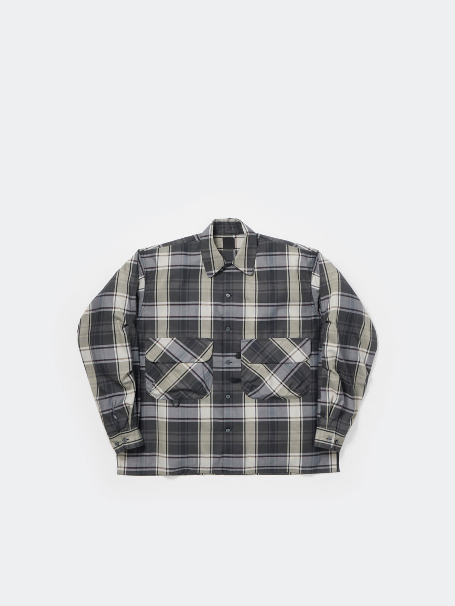 DAIWA PIER39 TECH SPORTS OPEN COLLAR SHIRT L/S BIG TARTAN