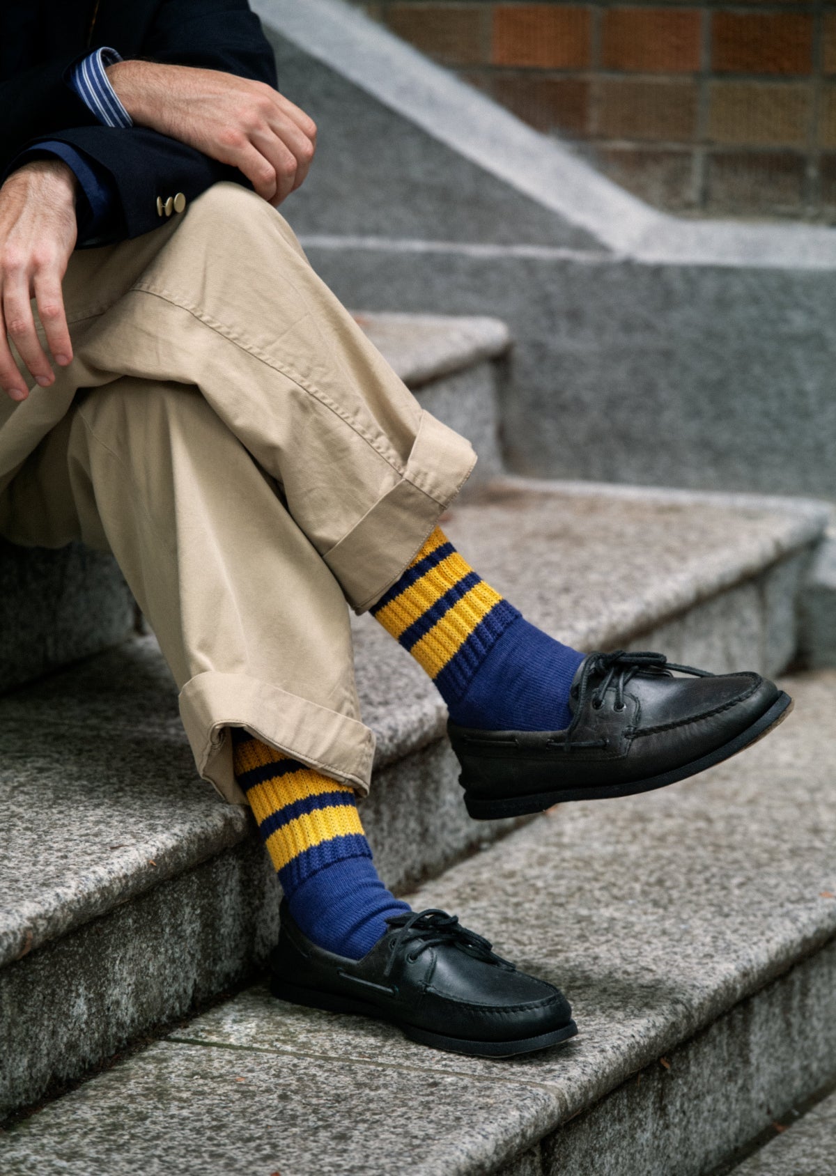 RoToTo COARSE RIBBED CREW SOCKS ”COLLEGE COLORS”