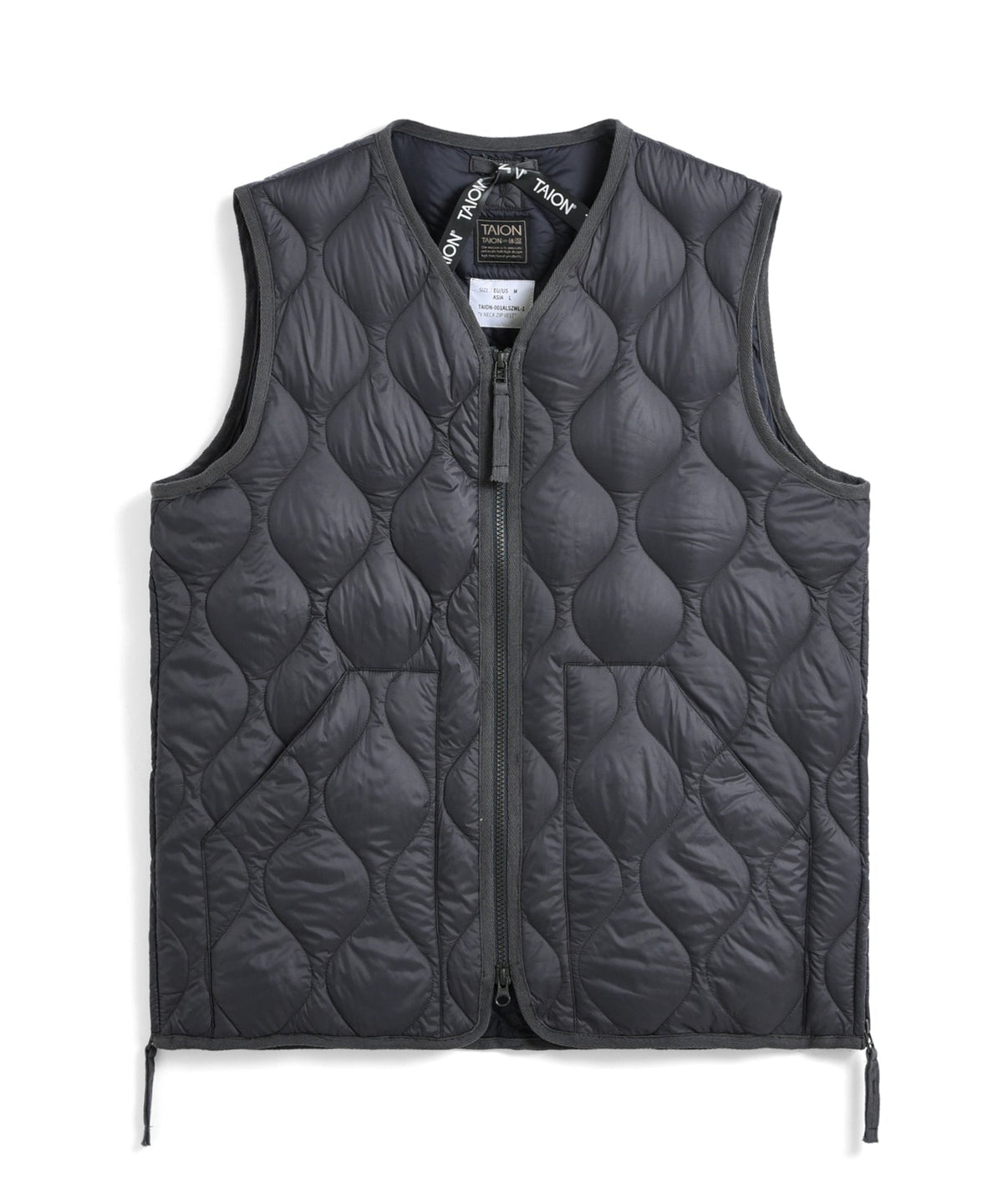 TAION MILITARY V NECK W-ZIP DOWN VEST (SOFT SHELL)