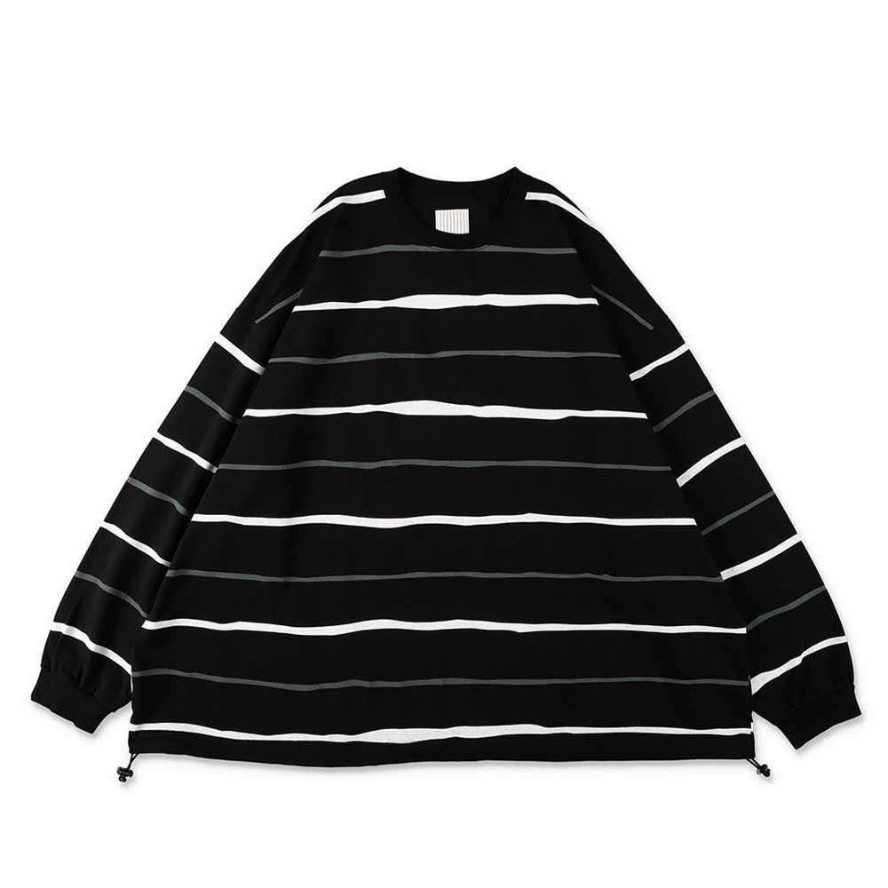 S.F.C (STRIPES FOR CREATIVE) SUPER BIG STRIPE LS TEE (W/DRAWSTRRINGS)