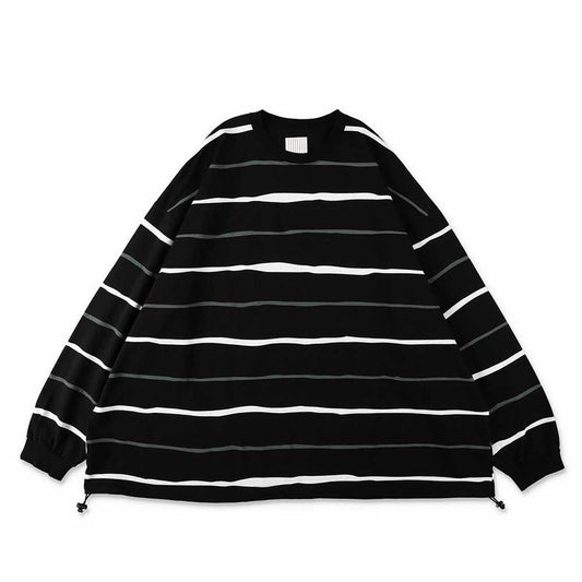 S.F.C (STRIPES FOR CREATIVE) SUPER BIG STRIPE LS TEE (W/DRAWSTRRINGS)