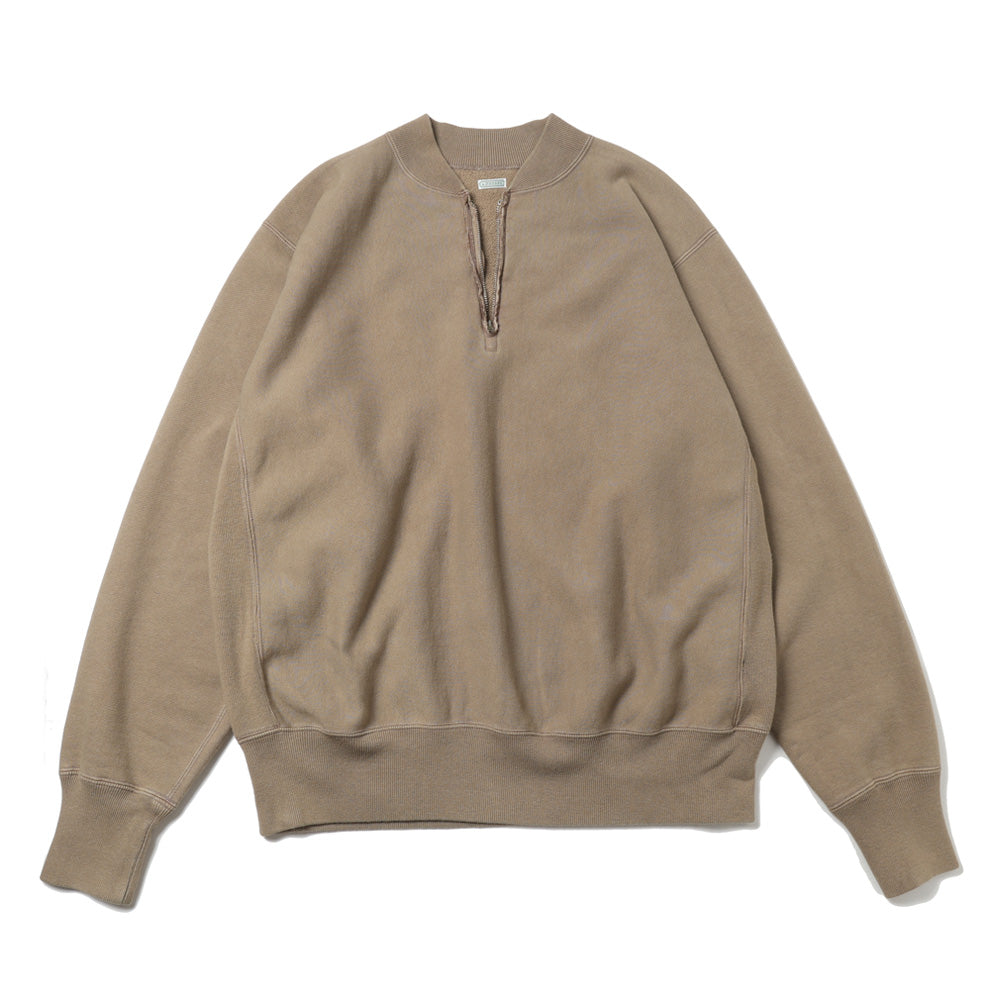A.PRESSE Vintage Half Zip Rib Collar Sweatshirt