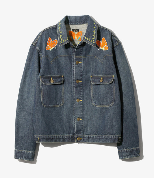 Needles Papillon Emb. Jean Jacket - 12oz Denim