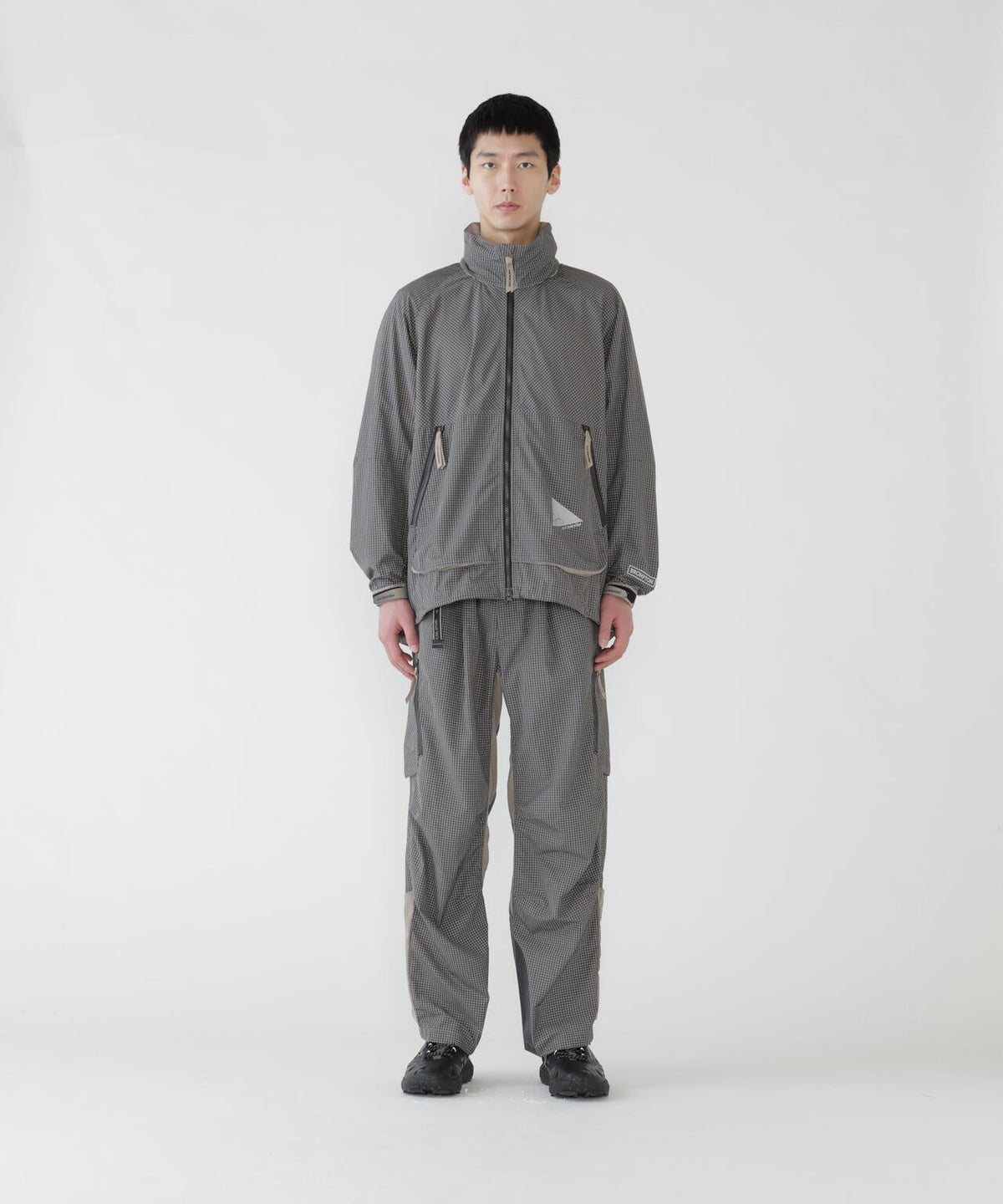 and wander x Brompton reflective rip hoodie