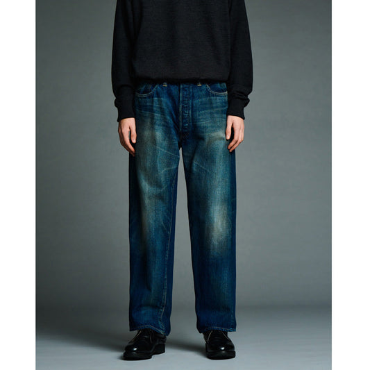 A.PRESSE Vintage Washed Straight Denim Pants