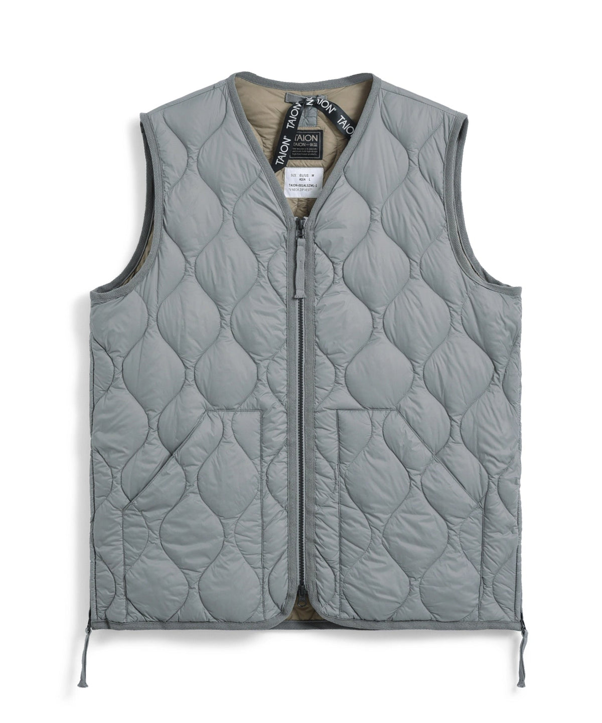 TAION MILITARY V NECK W-ZIP DOWN VEST (SOFT SHELL)