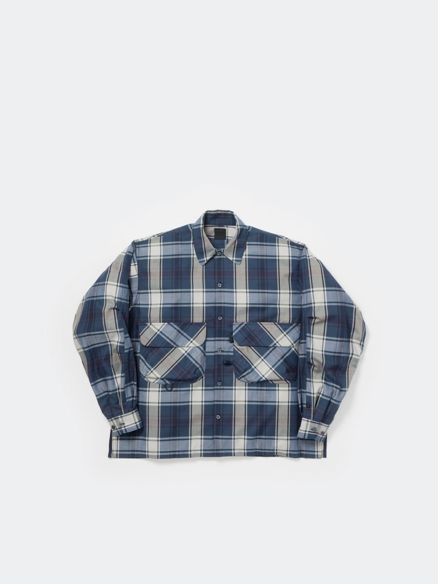 DAIWA PIER39 TECH SPORTS OPEN COLLAR SHIRT L/S BIG TARTAN