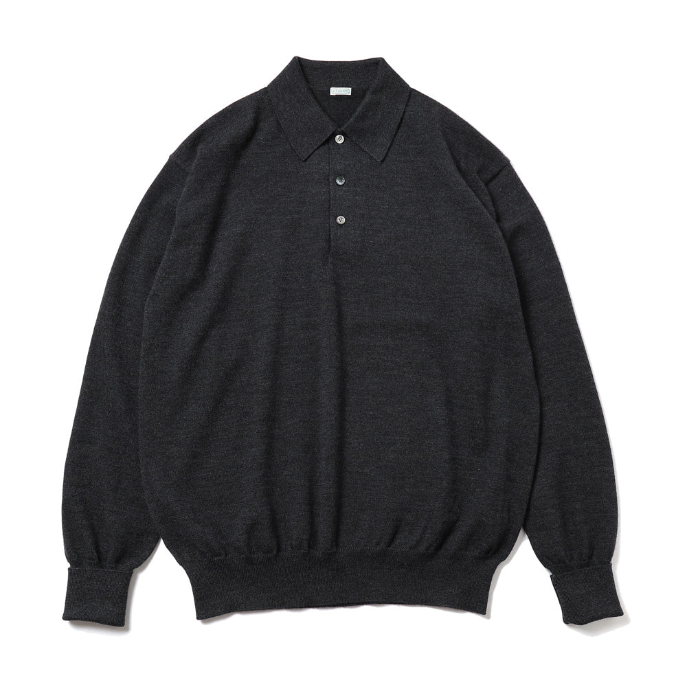 A.PRESSE Wool Knit L/S Polo Shirts