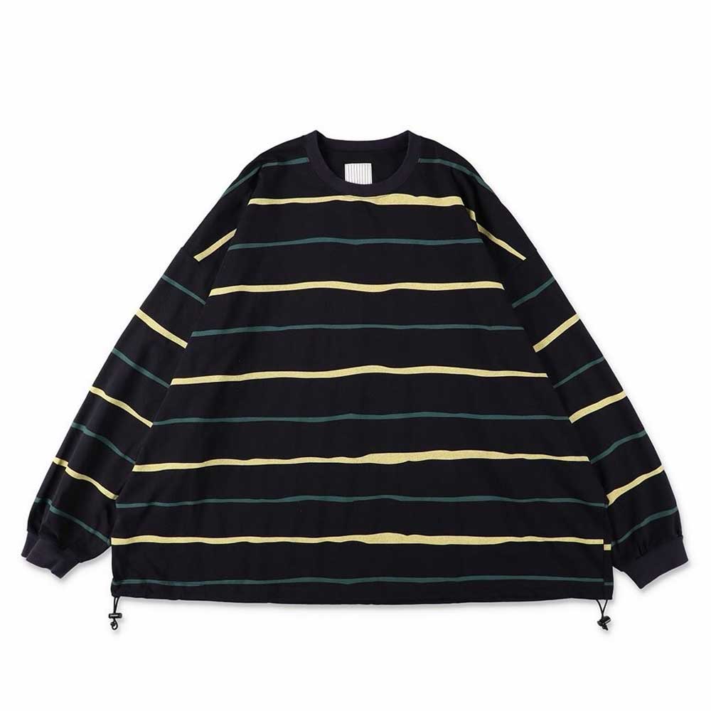 S.F.C (STRIPES FOR CREATIVE) SUPER BIG STRIPE LS TEE (W/DRAWSTRRINGS)