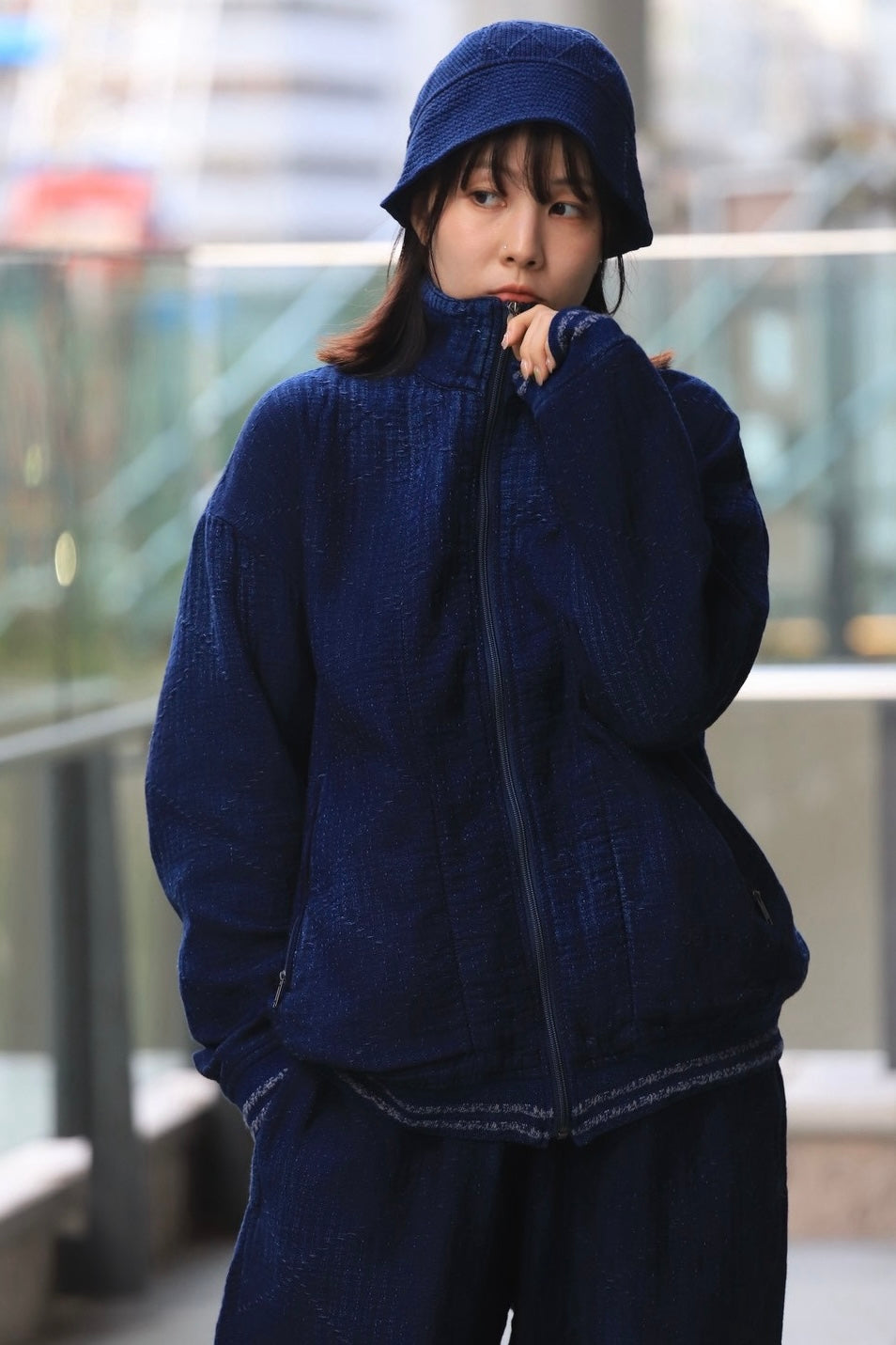 Porter Classic SEA ISLAND SASHIKO TRACK JACKET