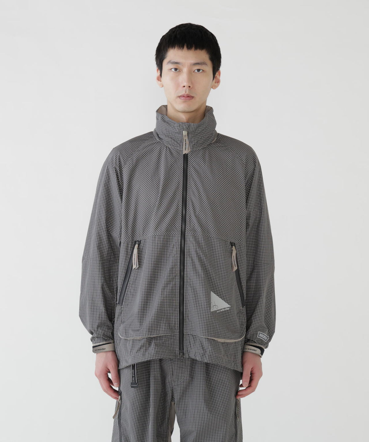 and wander x Brompton reflective rip hoodie