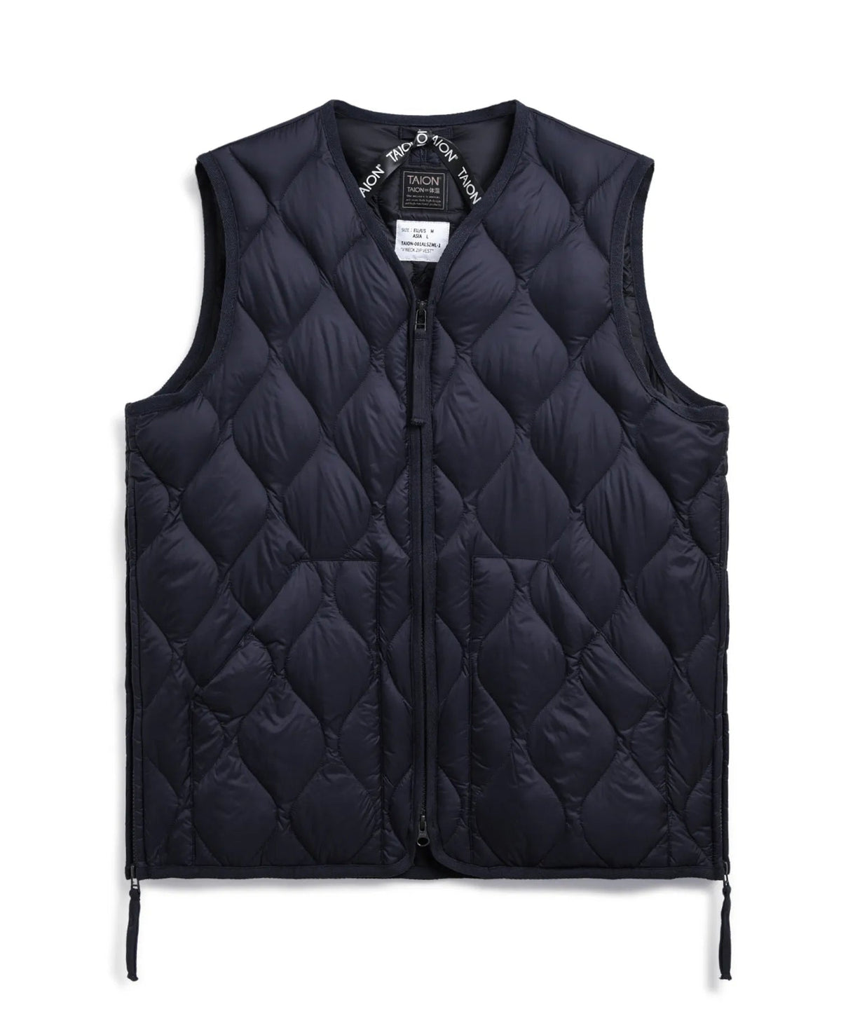 TAION MILITARY V NECK W-ZIP DOWN VEST (SOFT SHELL)