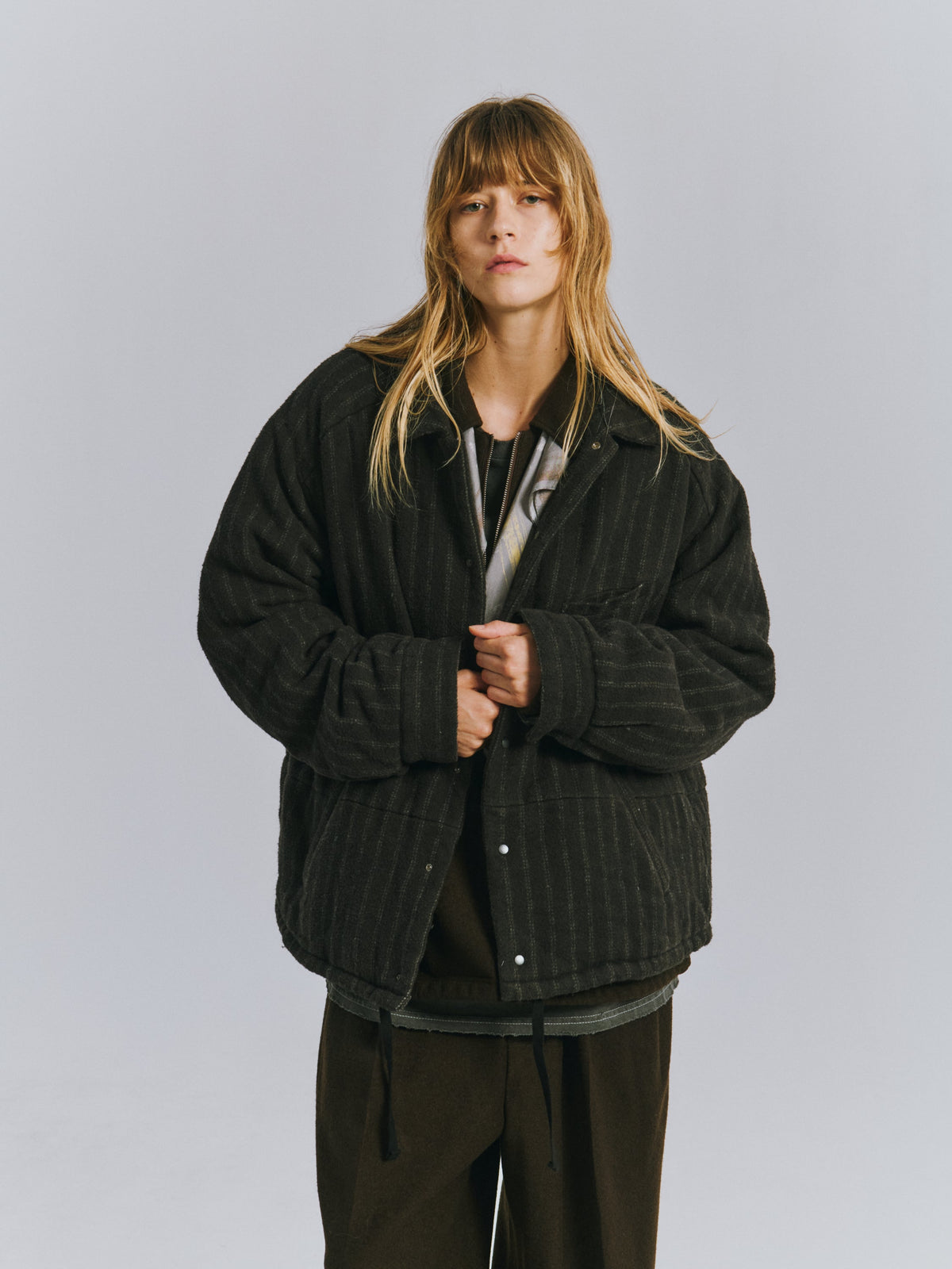ANCELLM STRIPE PADDED SHIRT