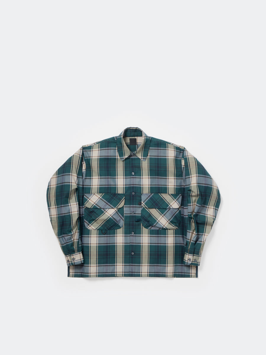 DAIWA PIER39 TECH SPORTS OPEN COLLAR SHIRT L/S BIG TARTAN