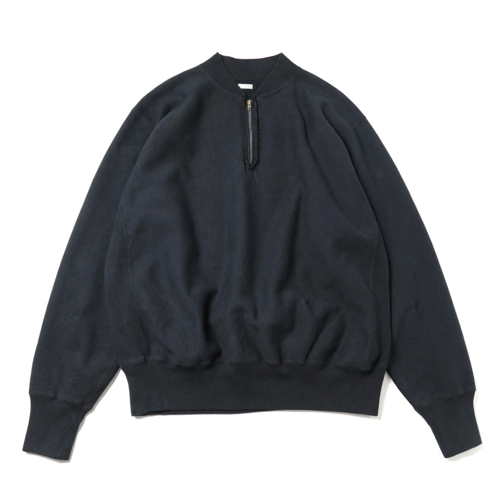 A.PRESSE Vintage Half Zip Rib Collar Sweatshirt