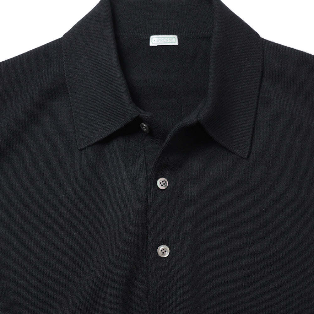 A.PRESSE Wool Knit L/S Polo Shirts