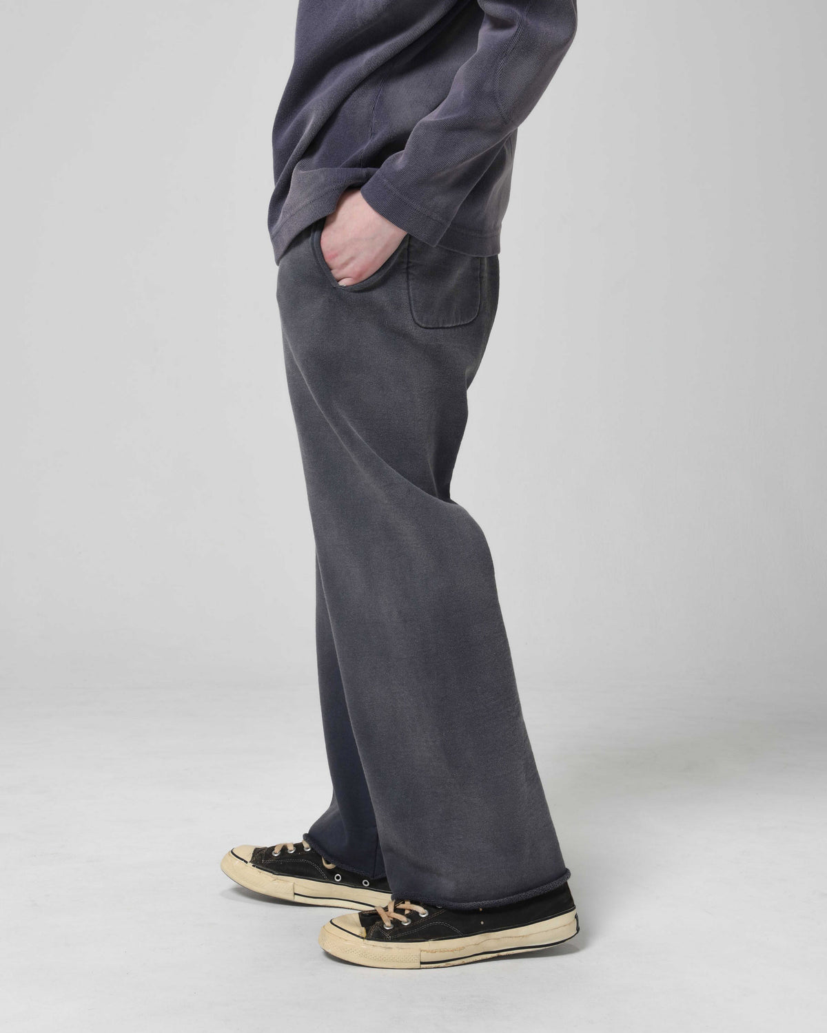 BOW WOW WEATHERED SWEAT PANTS - EGGPLANT