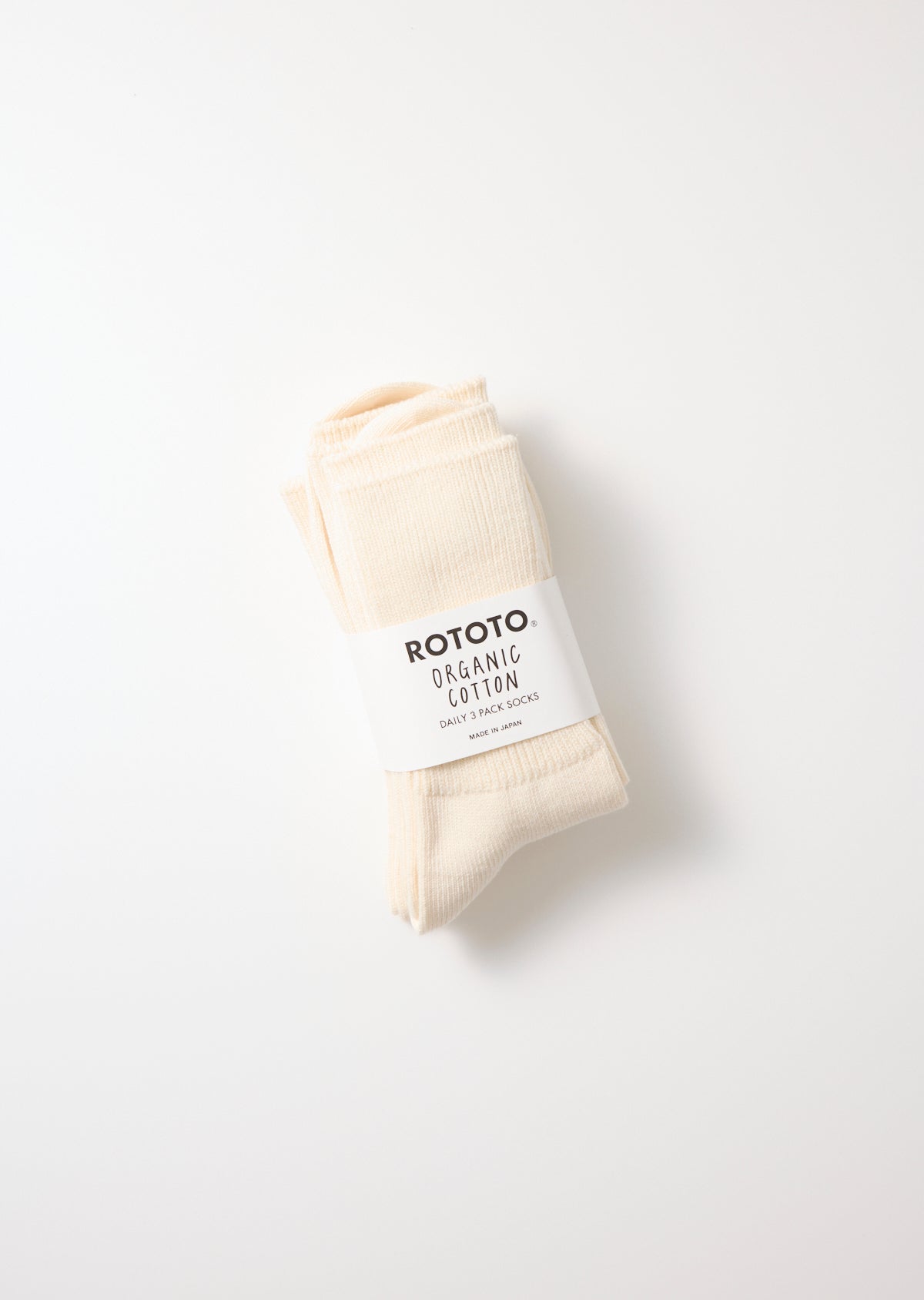 RoToTo ORGANIC DAILY 3 PACK RIBBED CREW SOCKS