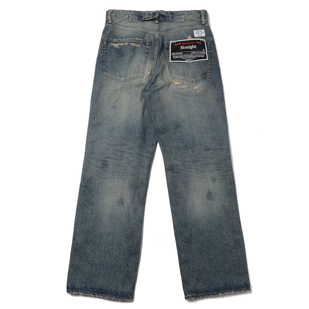 DAIRIKU Straight Vintage Repair Denim Pants
