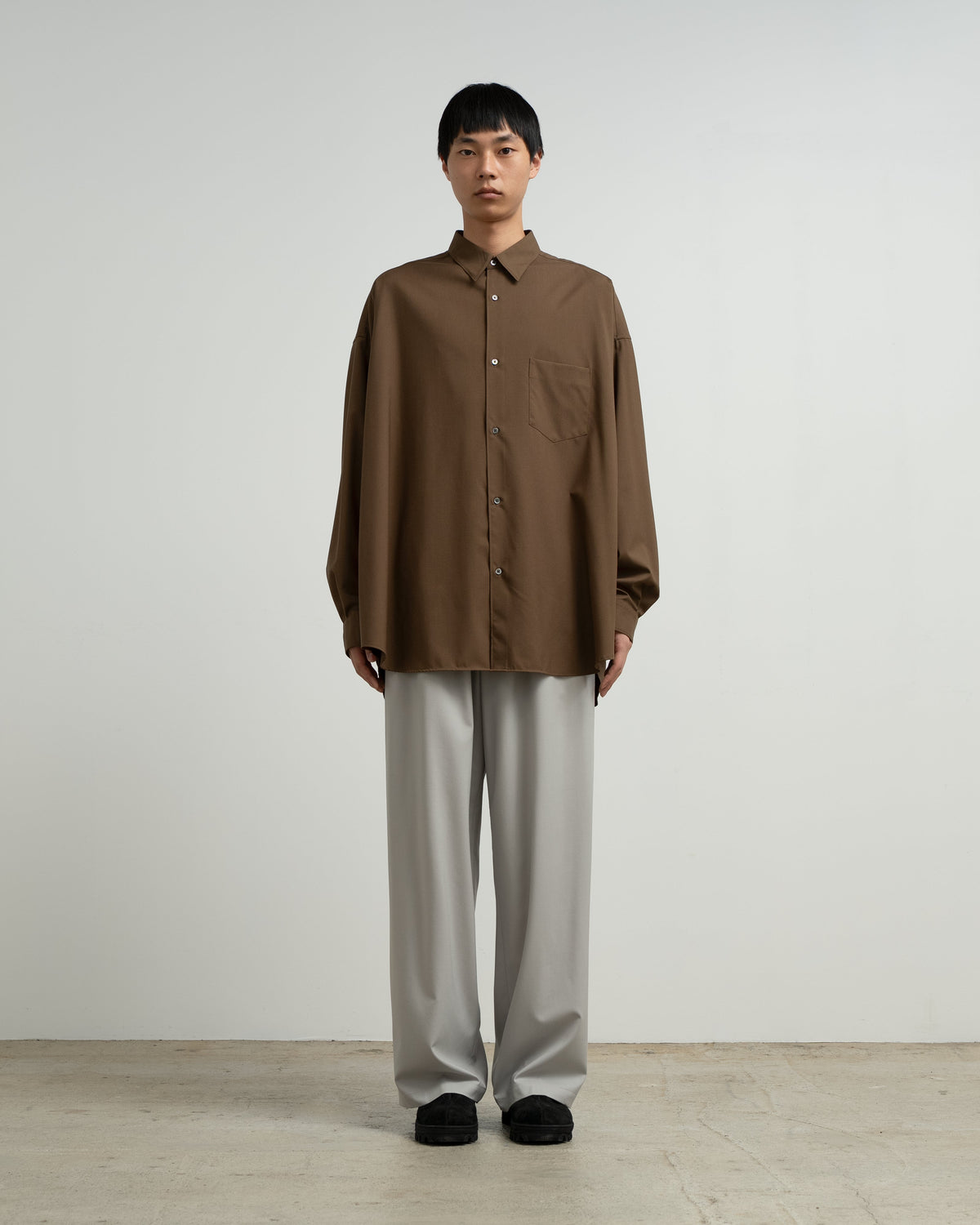Graphpaper Extra Fine Wool L/S Oversized Regular Collar Shirt