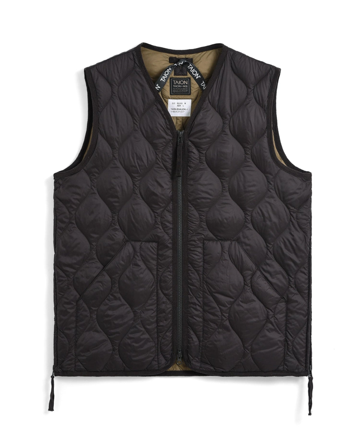 TAION MILITARY V NECK W-ZIP DOWN VEST (SOFT SHELL)