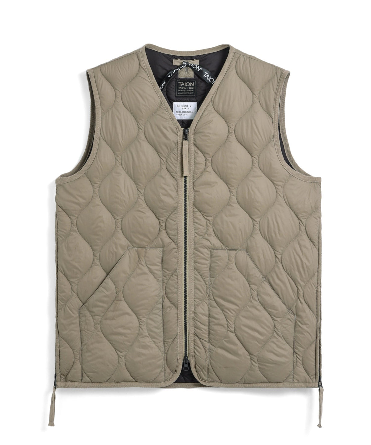 TAION MILITARY V NECK W-ZIP DOWN VEST (SOFT SHELL)