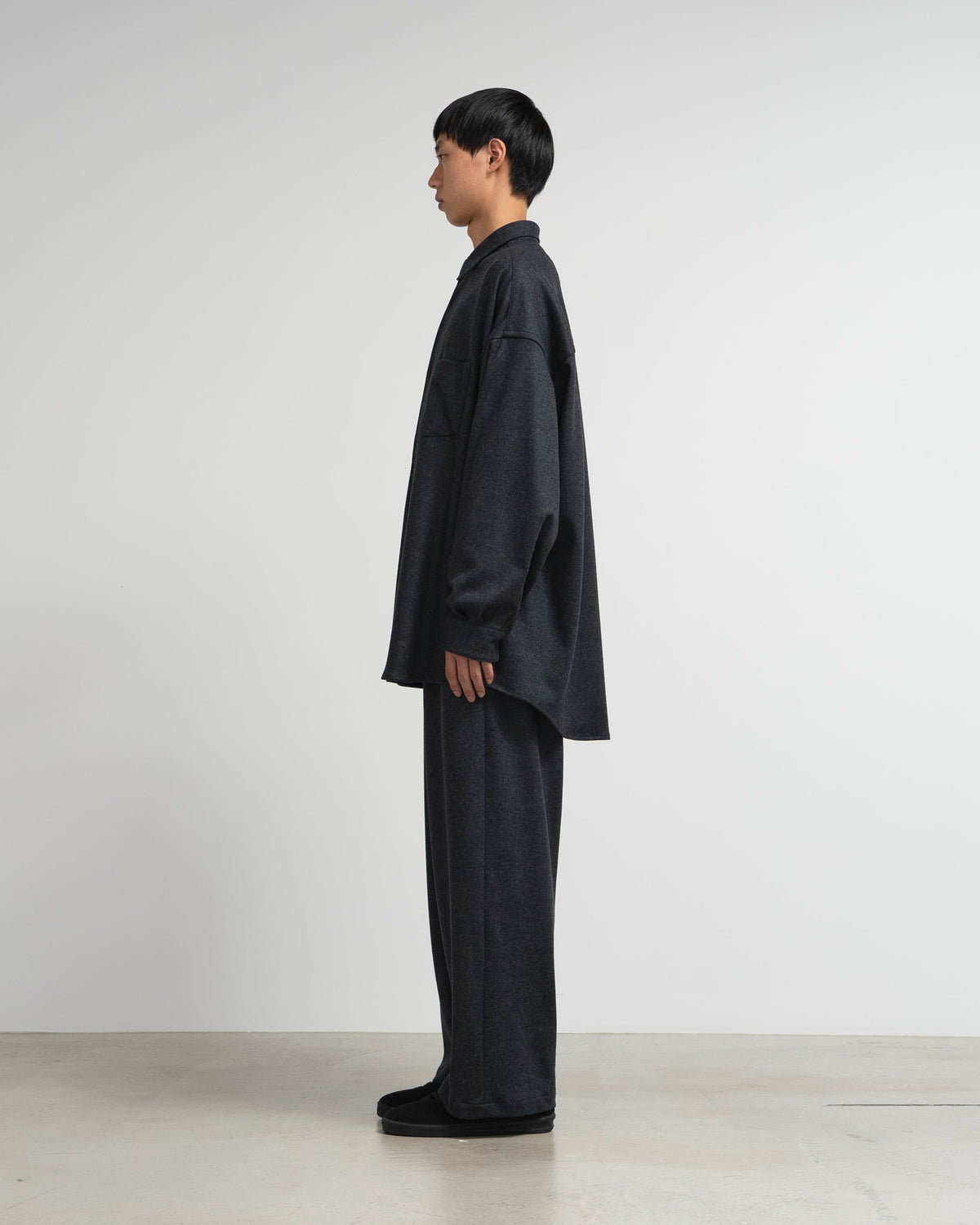 Graphpaper Wool Smooth Flannel Oversized Regular Collar Shirt