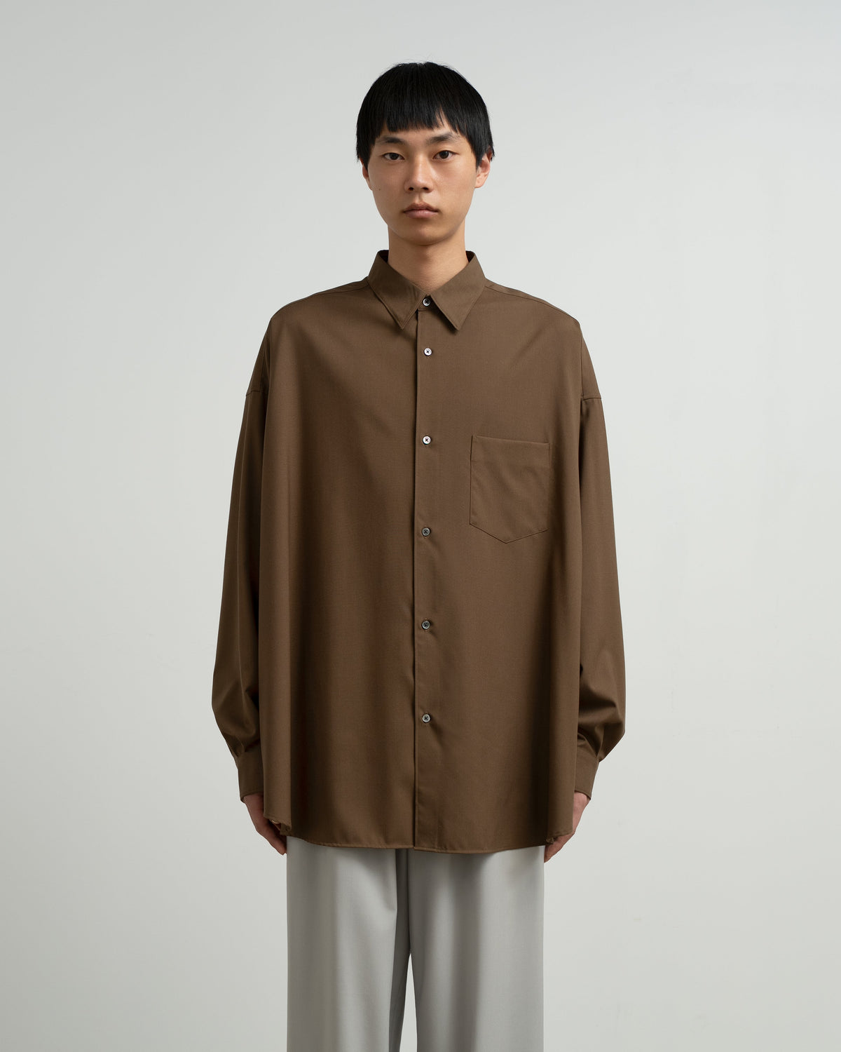 Graphpaper Extra Fine Wool L/S Oversized Regular Collar Shirt