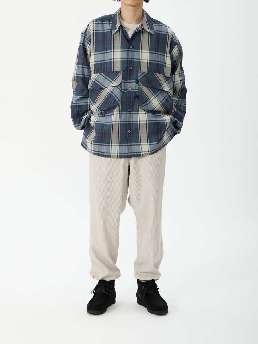 DAIWA PIER39 TECH SPORTS OPEN COLLAR SHIRT L/S BIG TARTAN