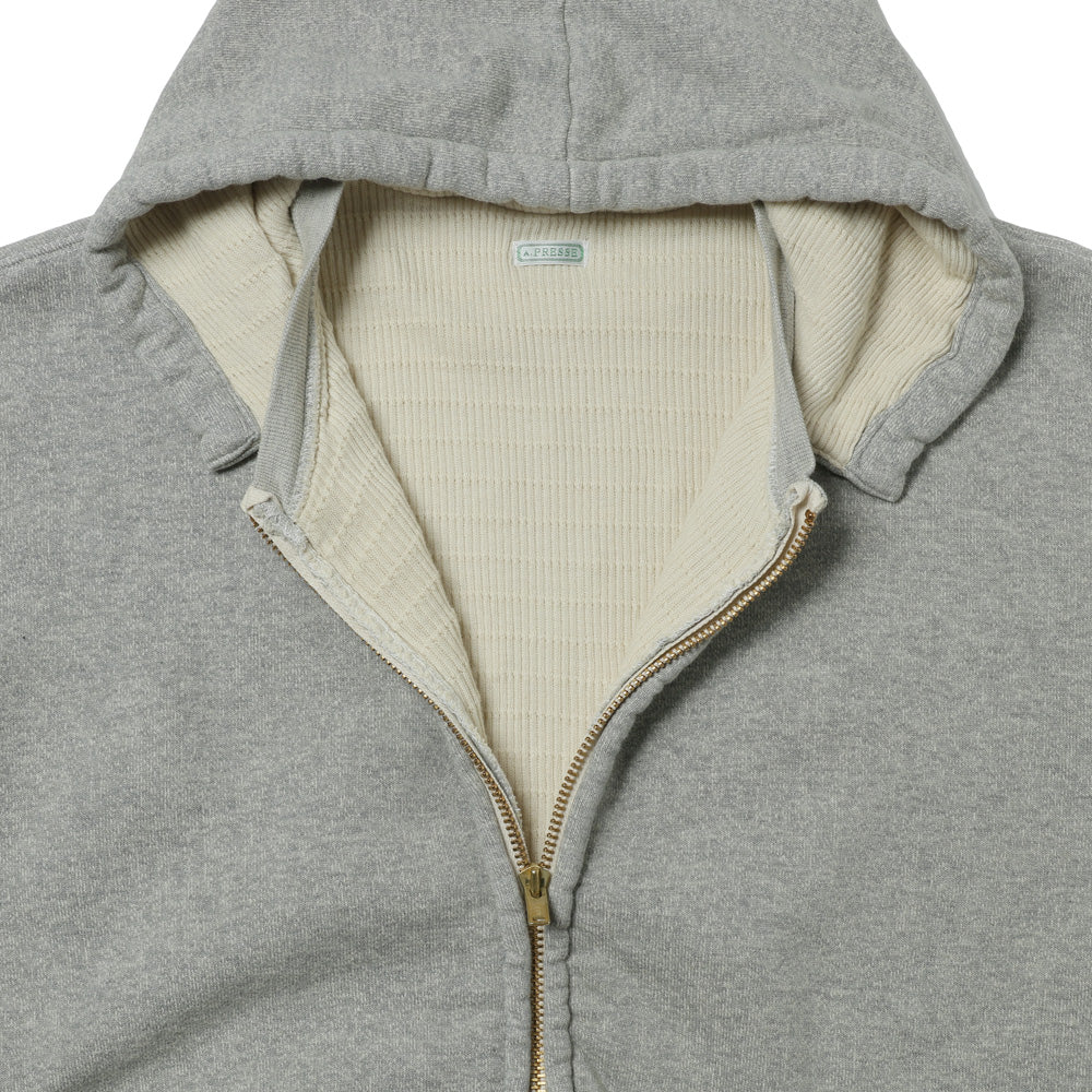 A.PRESSE Vintage Attached Hood Zip Parka