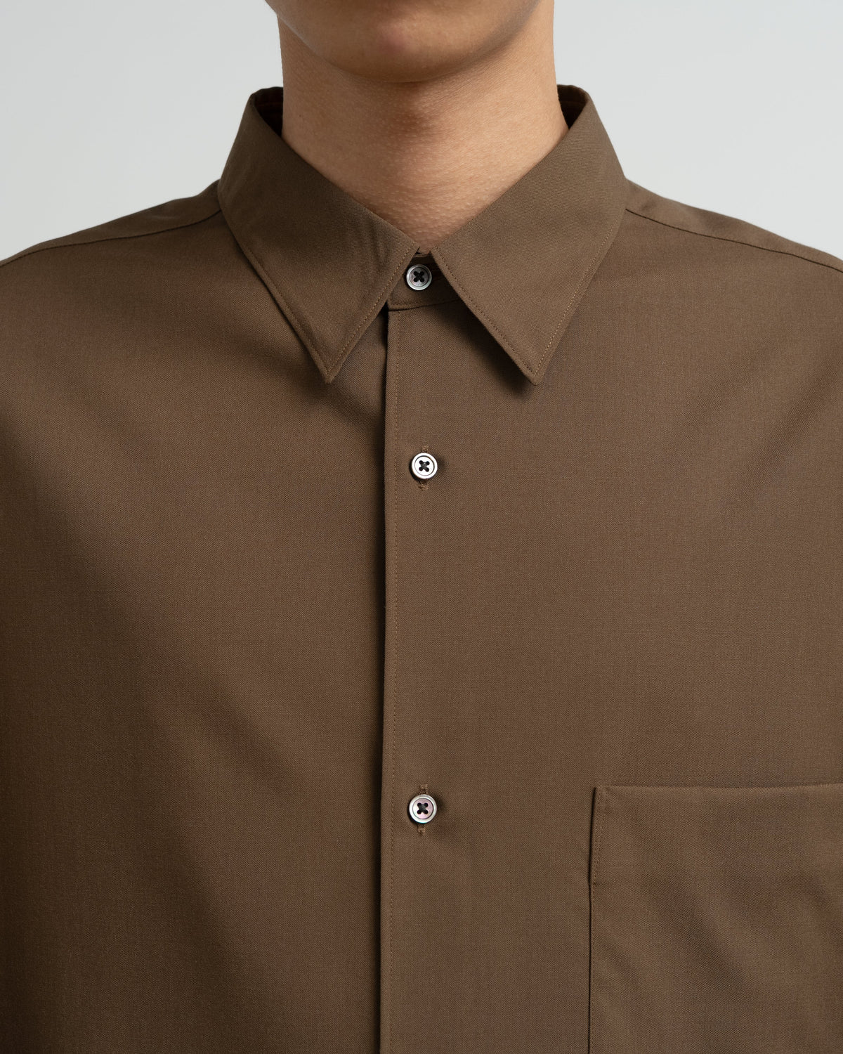 Graphpaper Extra Fine Wool L/S Oversized Regular Collar Shirt