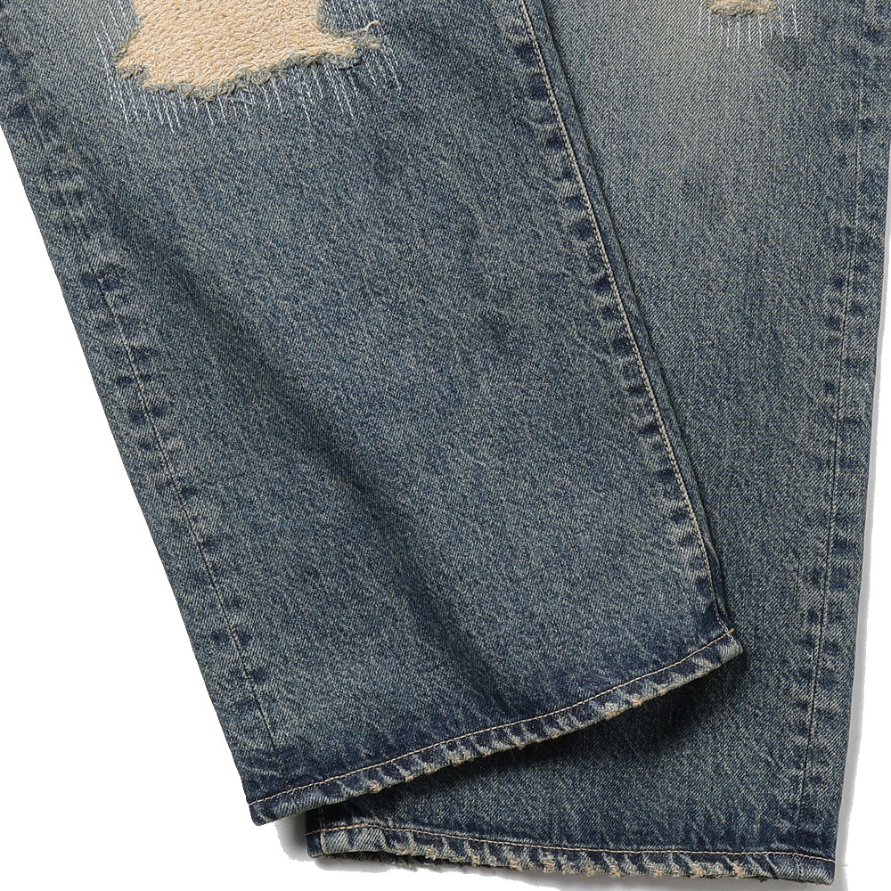 DAIRIKU Straight Vintage Repair Denim Pants
