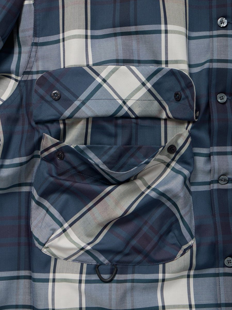 DAIWA PIER39 TECH SPORTS OPEN COLLAR SHIRT L/S BIG TARTAN