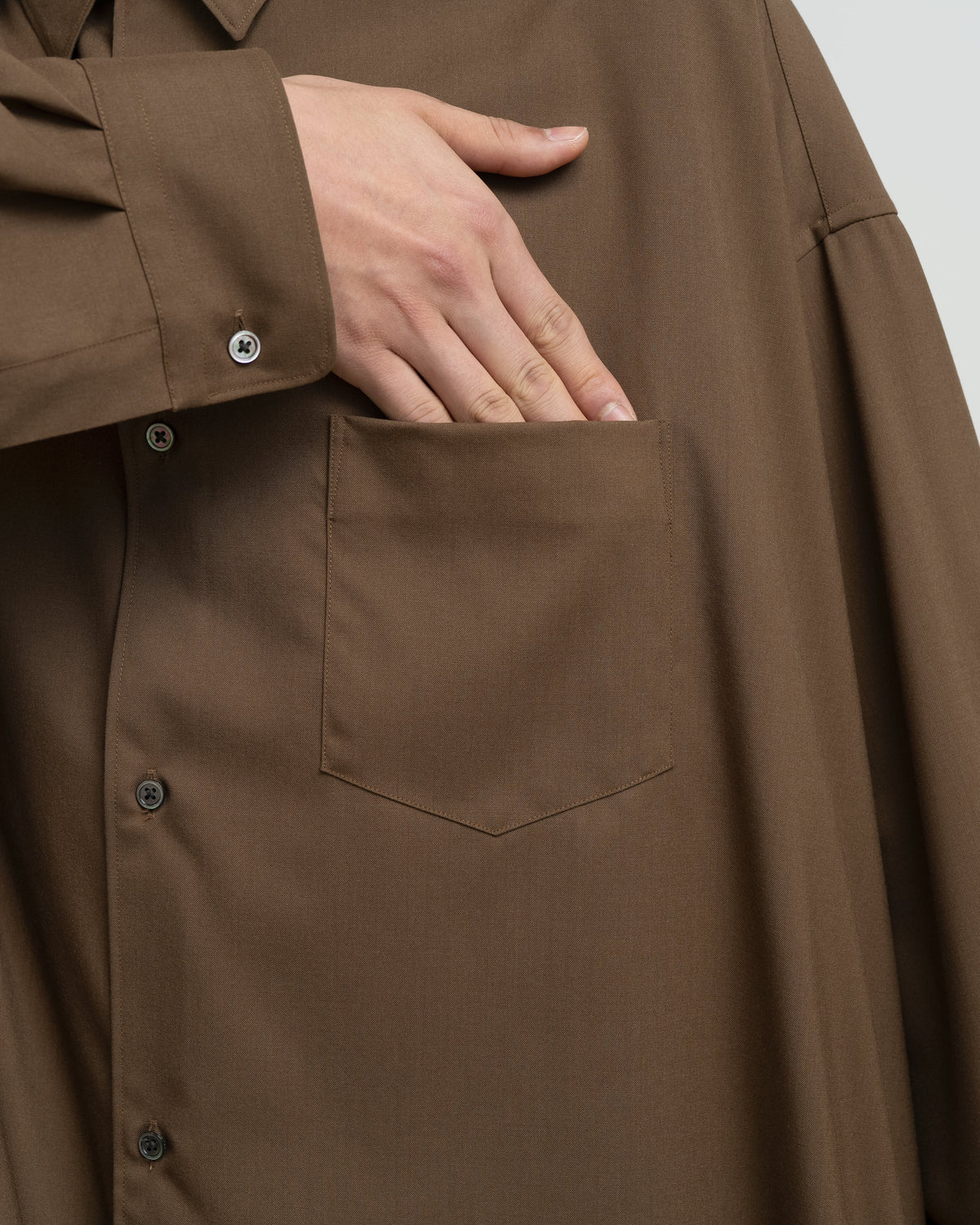 Graphpaper Extra Fine Wool L/S Oversized Regular Collar Shirt
