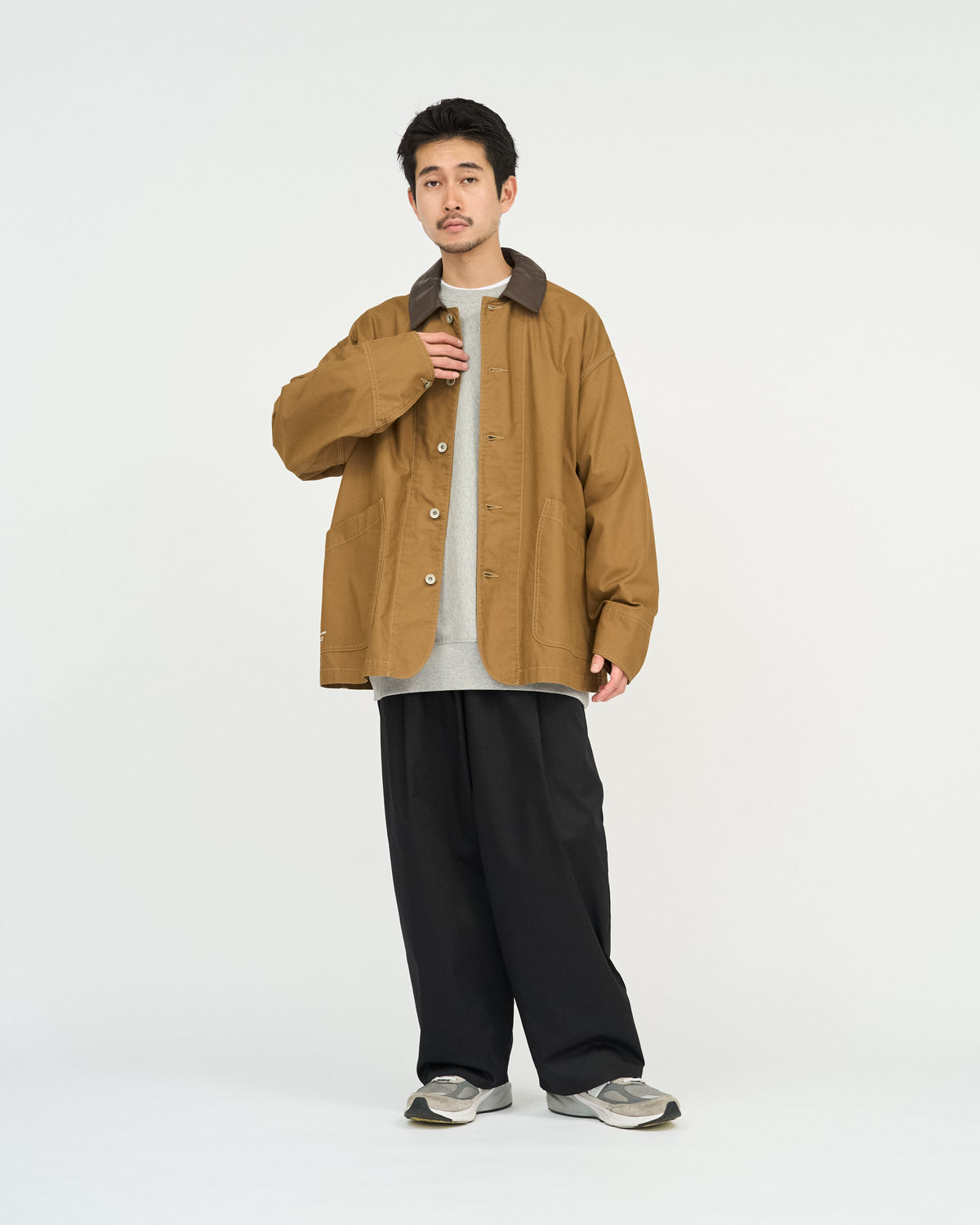 FreshService COTTON CANVAS LEATHER COLLAR WORK JACKET