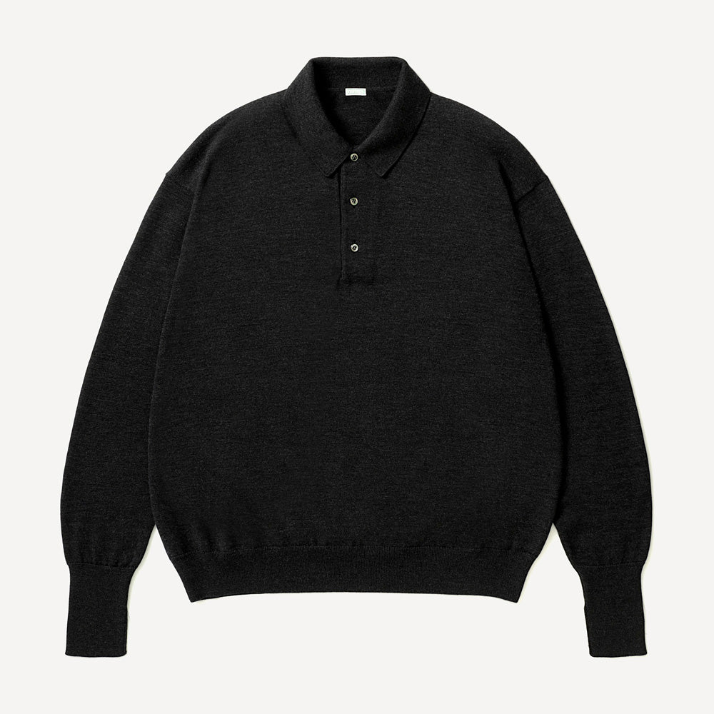 A.PRESSE Wool Knit L/S Polo Shirts