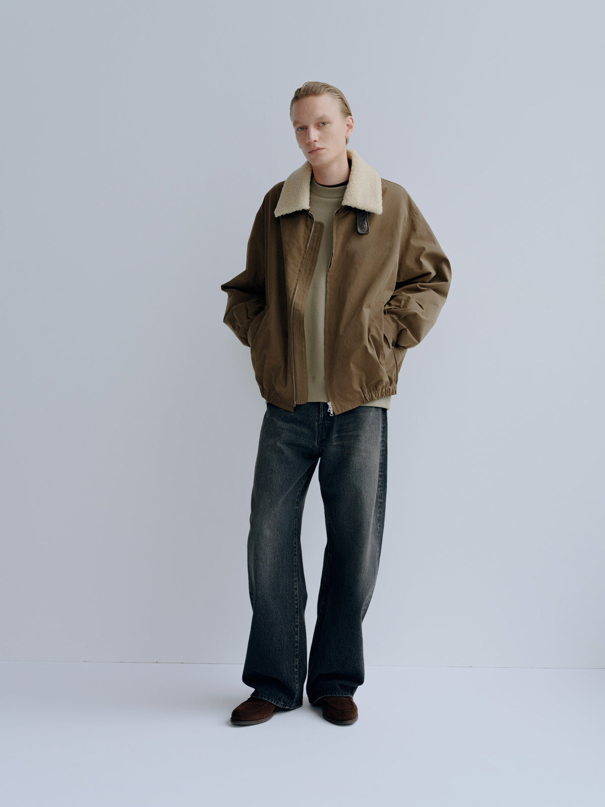 ssstein Detachable Collar Resin Finish Cotton Jacket